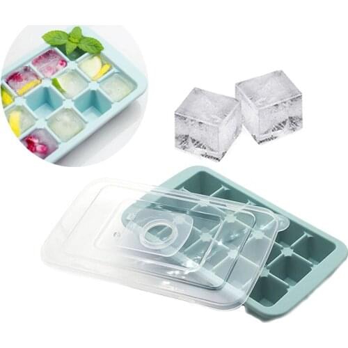 Flexible 15-Ice Tray for Whiskey Cocktail Silicone Ice Tray Easy Release Stackable for Whiskey Baby Food BPA Free
