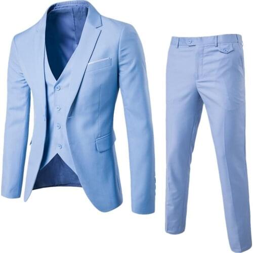 Luxury Business Blazer Plus Size Men Suit Set Blazer+Vest+Pants Suits Sets For Mens Wedding Office Classic Business Suit Set