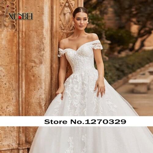 Robe De Mariee Princess Lace Wedding Dresses Beaded Bride Gown Appliques Lace Up A-Line Bridal Dresses Vestido De Noiva