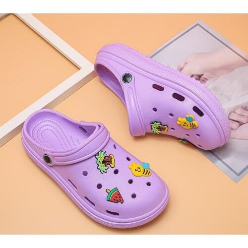 Cute Purple Summer Sandals For Women Comfortable Outdoor Sandals Women Clogs Fashion Beach Garden Shoes Woman Platform Sandals