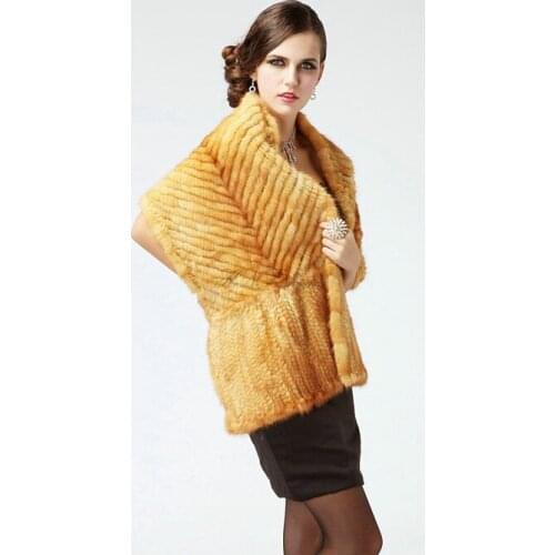 Mink fur shawl 2019 womens cape