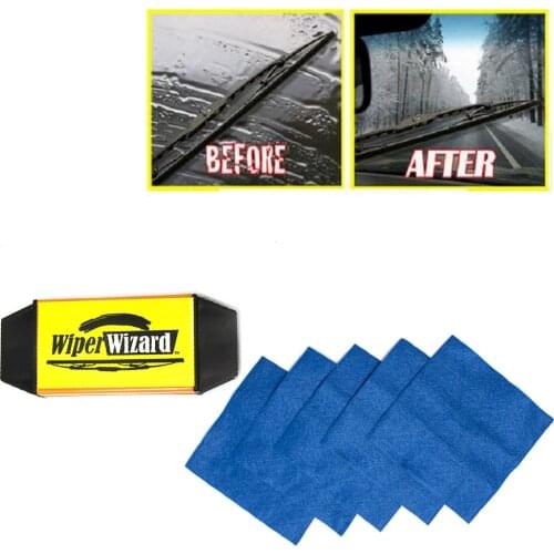 Car Windshield Wiper Wizard Blade Restorer with 5pcs Wizard Wipes Wiper Cleaning Brush Van Windscreen Cleaner Car-Styling
