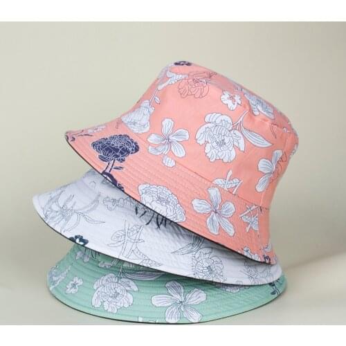 Peony Flower Fisherman Hat Summer Small Fresh Basin Hat Bestie Travel Sunblock Hat Hand-Painted Flower Sunshade Hat
