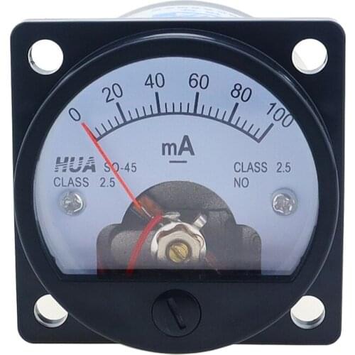 SO-45 DC mA Ammeter Pointer Analog Circular Marine Plastic Instrument Measuring Current Tools Factory Wholesale Genuine