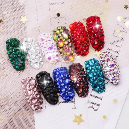 1 Box Nails Rhinestones Crystal Colorful Nail Art Rhinestones Acrylic Plastic Shiny Nail Stones Mix Sizes Art Decoration 12 Type