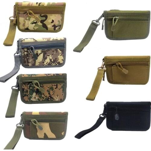 Tactical Clutch Wallet Nylon Mens Coin Purse Key Card Holder EDC Waist Bag Passport pack Camouflage Outdoor Sports hand bag