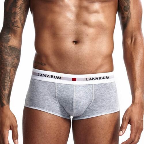 Mens Cotton Underwear Soft Boxer Shorts Trunks Solid Color Males Underpants Cueca Breathable Homme Underpants Bottoms Summer New