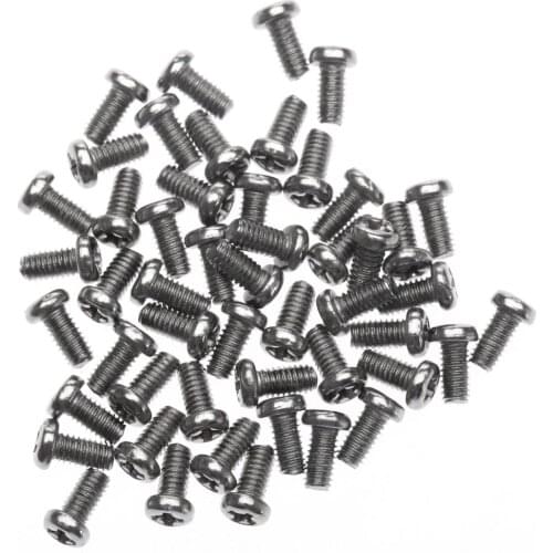50Pcs M2.5x5mm Stainless Steel Phillip Plain Screws and Bolts M2.5 Cross Recessed Pan Head Phillips Cap Fastener Machine Tools