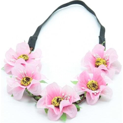 1pcs New Woman Flower Headband Bride Wedding Hair Bands Accessories Girls Bohemian Garland Summer Beach Head Bands Headdress