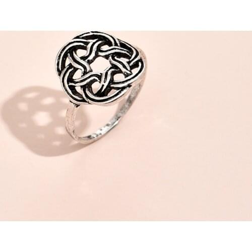 Thai Silver Retro Flower Rings For Women Fashion Jewelry Antique Color Floral Finger Ring Bague Birthday Gift