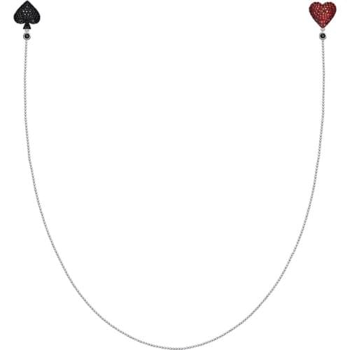 Uer Chain Link Crystal Spade Red Heart Earrings ali express Hot Sale Women Fashion Earrings Jewelry