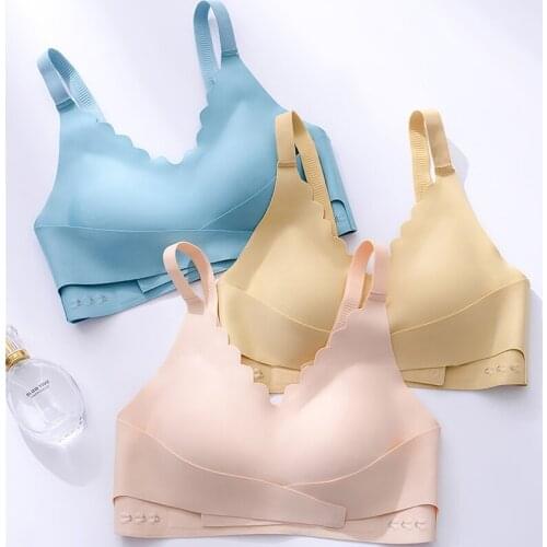 Wasteheart Women Fashion Green Pink Wireless Padded Bras Push Up Sexy One-Piece Bras Bralette Underwear Plus Size A B Female Bra