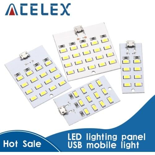 1PCS high quality 5730 smd 5V 430mA~470mA White Mirco Usb 5730 LED lighting panel USB mobile light Emergency light night light