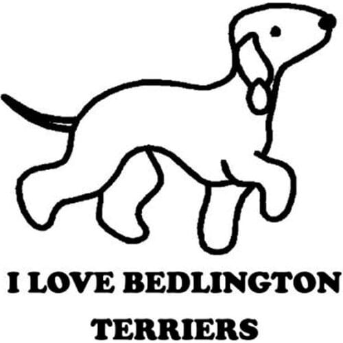 11.5CM*11.5CM I LOVE BEDLINGTON TERRIER DOG WHITE Car Stickers Motorcycle Decals Personalized Car Stickers C8-0023
