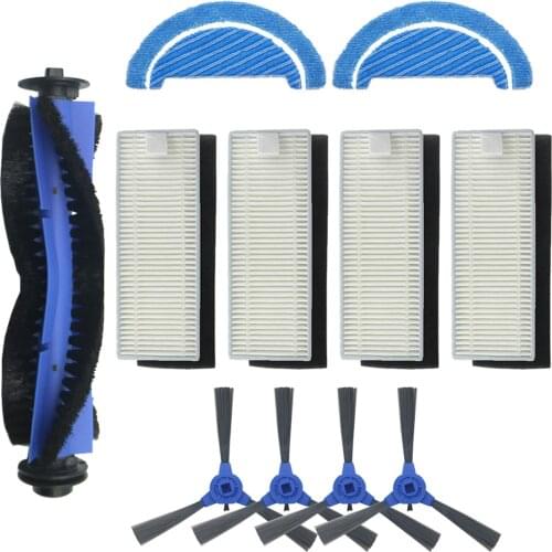 11PCS Vacuum Cleaner Parts Replacement for Conga 1090 Main Brush Side Brush Hepa Filter Mop Cloth Vacuum Accessories Kit