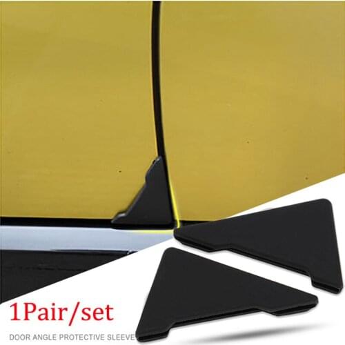 2pcs Car Door Corner Anti Collision Protector Guards Car Front Door Angle Triangle Cover Silicone Anti-rust Stikcer Safety Decal