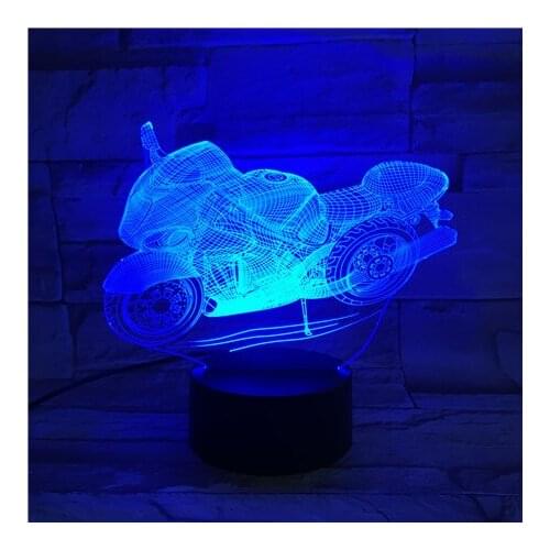 3D Lamp Motorcycle Cool Present for Teenager 7 Colors No Remote Personalized Decoration for Indoor Led Night Light Lamp Lampara
