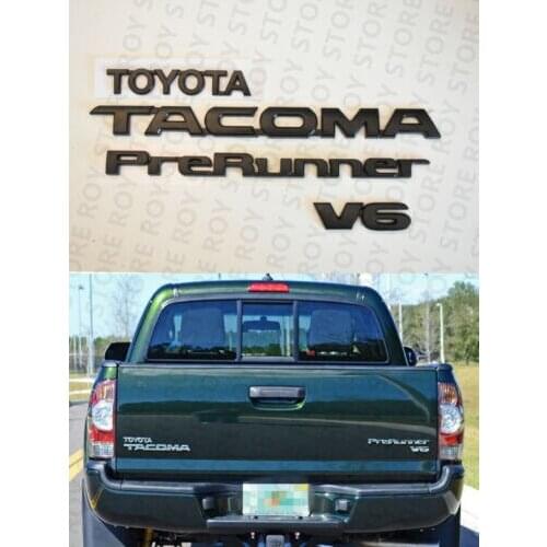 4 x For Tacoma Tag MATTE Black Emblem Decal Badge Nameplate Prerunner V6