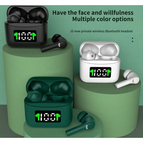 50SET 2020 New J5 TWS Bluetooth 5.2 Earphones 3D Stereo Sound Earbuds Sport Wireless Headphone Dual Microphone With Charging Box