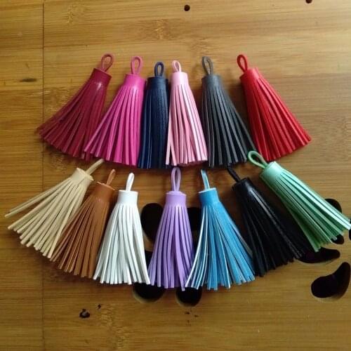 8cm Leather Tassel Key Chain Long PU Leather Key Ring Silver Beads Chain Pendant Bag Charming Car Holder Personality Gifts