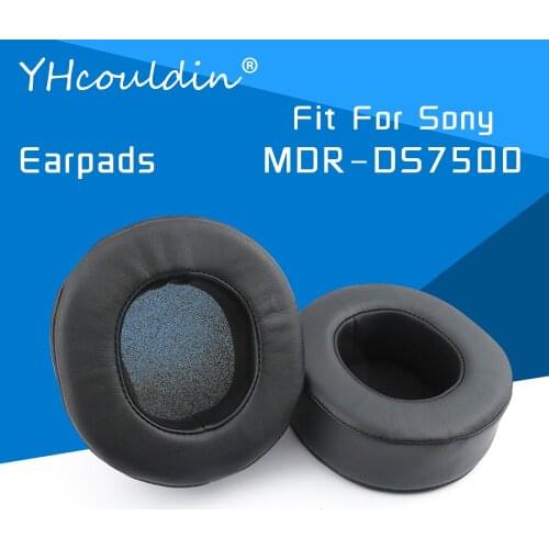 Earpads For Sony MDR-DS7500 MDR DS7500 Headphone Accessaries Replacement Ear Cushions Wrinkled Leather Material