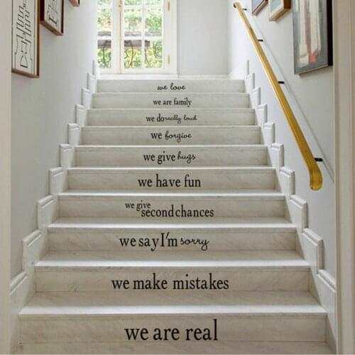 English Letter Wall Stickers House Rules Living Room Bedroom Decoration Stickers Stairs Stickers Waterproof Removable Stickers