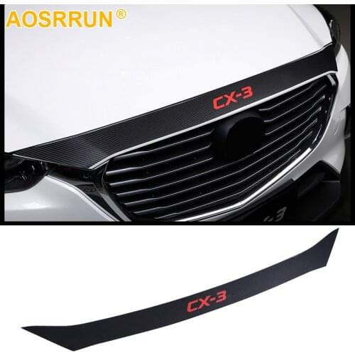 Car-styling Carbon fiber lines in front of the hood Car Accessories For Mazda CX-3 CX3 2016 2017 2018