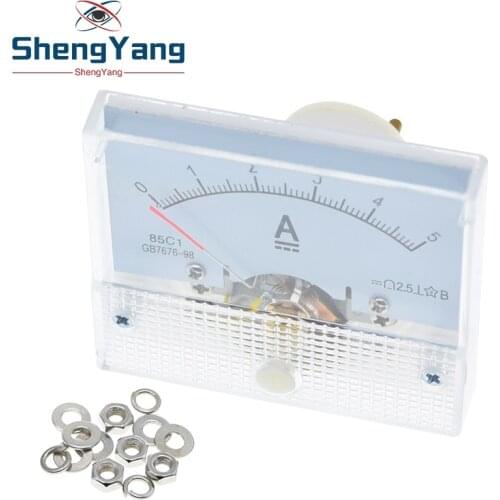 DC Pointer Current Meter 5A Analog Ammeter Current Meter Gauge Measuring Tools for Diy