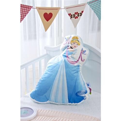 3d Disney Bedding Cartoon Princess Decorative pillow for Girls Bedroom Decoration back cushion Kids Sleeping Bad 50*30 Blue Soft