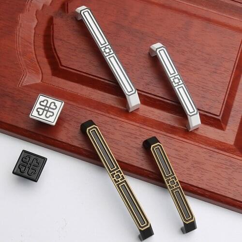 Cabinet Handles Knobs Zinc alloy Door Kitchen Knobs Brushed Cabinet Pulls Drawer Modern Furniture Handle Hardware