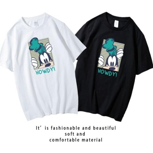 Disney Goofy T-shirt Cartoon Mens Tshirt Tops Summer Casual Tee Shirt Male Fashion O-neck Short Sleeve tshirts Unisex Clothes