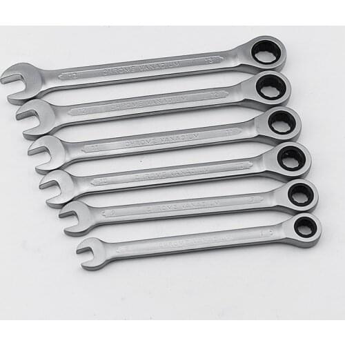 YOFE 6pcs/set 8-13mm Ratchet Handle Wrench Quick Metric Universal Spanner CR-V Matt Combination Wrench Set Auto Repair Tools