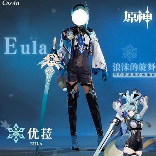 Hot Game Genshin Impact EuLa Cosplay Costume Inheritor Lovely Jumpsuit Uniform Full Set Activity Party Role Play Clothing S-XL