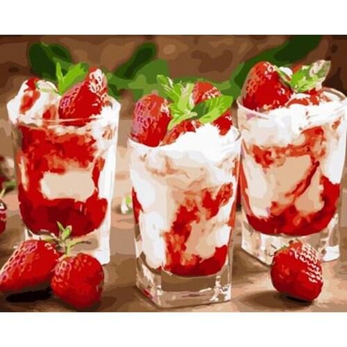 UnFrame picture oil painting by numbers wall decor diy painting on canvas for home decor 4050 ice cream