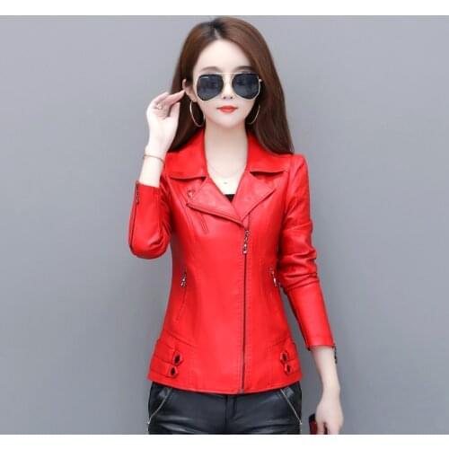 Faux Leather Suit Women Casual Fashion Motorcycle Jackets Female Streetwear Oversized Coat Korean Spring New Sheepskin Outwear