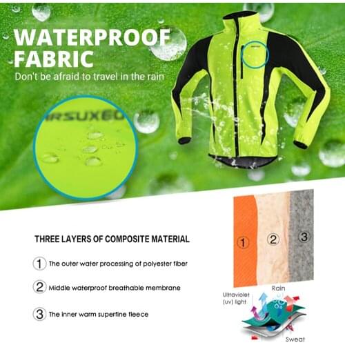 Men Cycling Jacket Bicycle MTB Road Bike Clothing Thermal Fleece Windproof Waterproof Long Jersey Running Autumn Winter Coat