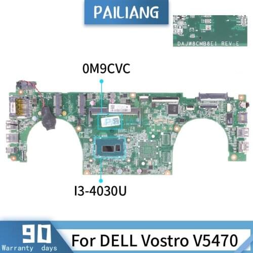 CN-0M9CVC For DELL Vostro V5470 DAJW8CMB8E1 0M9CVC SR1EN I3-4030U Mainboard Laptop motherboard DDR3 tested OK