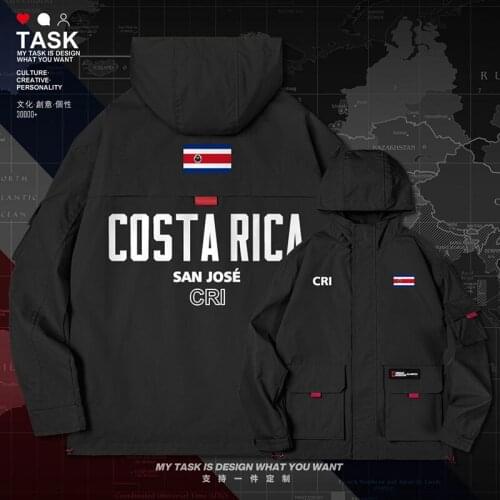 Costa Rica CRI Costa Rican men jacket hooded nation flag printed clothing coat top jackets trench coat men mens clothes autumn