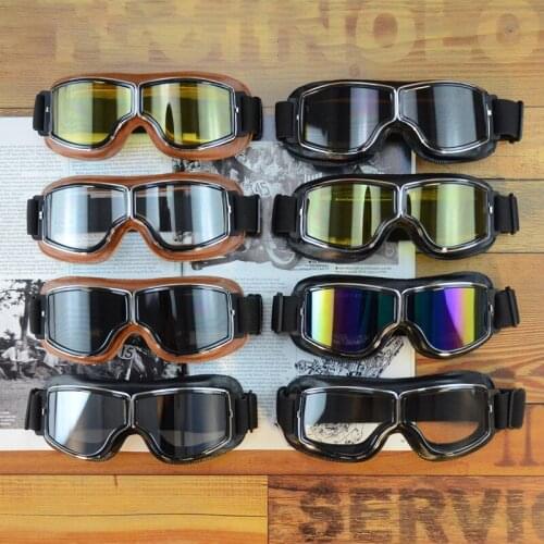 Mens and womens General Motorcycle Goggles Retro Decorative Glasses Vintage Motorcycle Pilot Outdoor Sports Off-Road Glasses
