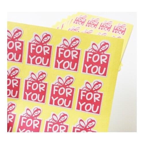 120Pcs Cute Pink Gift For You Sealing Sticker DIY Gifts Posted Baking Decoration Label Multifunction