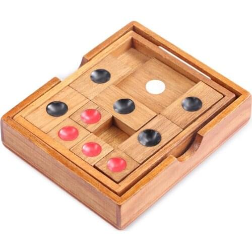 New Brain Teaser Educational Toys Chinese Sliding-Puzzle Kids Classical Wooden Slide Escape Puzzle Intelligence Development Toy