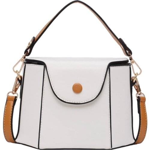 New Cubic Polygon Small Bucket Bag Women Pu Leather Messenger Bag Fashion Chic Shoulder Bag Ladies Solid Color Trendy Pail Bags