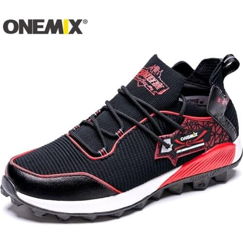 ONEMIX Men Casual Shoes Fashion Breathable Reflective Strip Sneakers Wear-resistance Trainers Women Tennis Sports Running Shoes