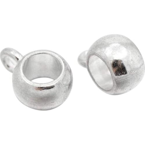 Pandahall 100 pcs 8x5mm Rondelle Silver Golden Red Copper Tibetan Style Pendants Charms Hanger Links Connectors Big Hole: 2mm