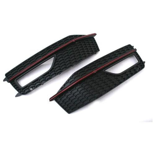 S line Style Fog Light Grille With Red Strip for audi A4 B8