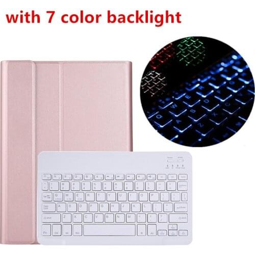Removable PU Leather Stand Case for Samsung Galaxy Tab S6 10.5 2019 SM-T860/SM-T865 Tablet Cover with 7 Colors Backlit Keyboard