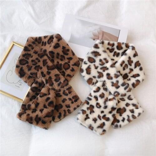 Women Winter Warm Scarf Fashion Thicken Faux Fur Shawl Imitation Fur Scarves Fleece Leopard Solid Scarf 2020 Female New Wraps