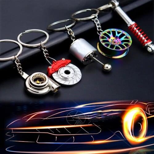 Creative Car Keychain Turbo 6 Speed Gearbox Gear Head Keychain Manual Transmission Lever Metal Key Ring Car Pendant Keychain