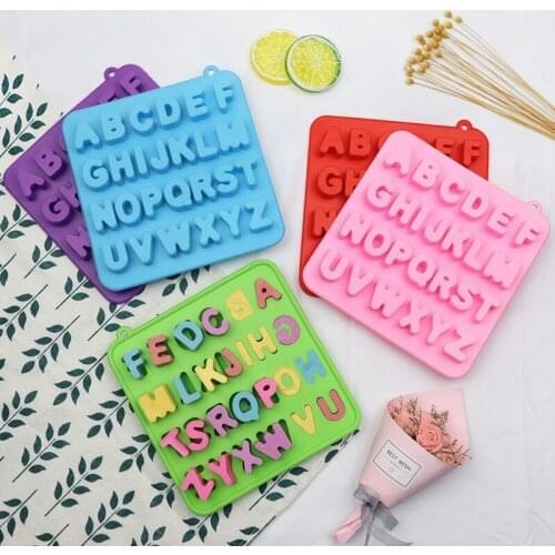 26 English Alphabet Silicone Chocolate Mold Ice Tray Mold Diy Homemade Food Supplement Mold Silicone Molds