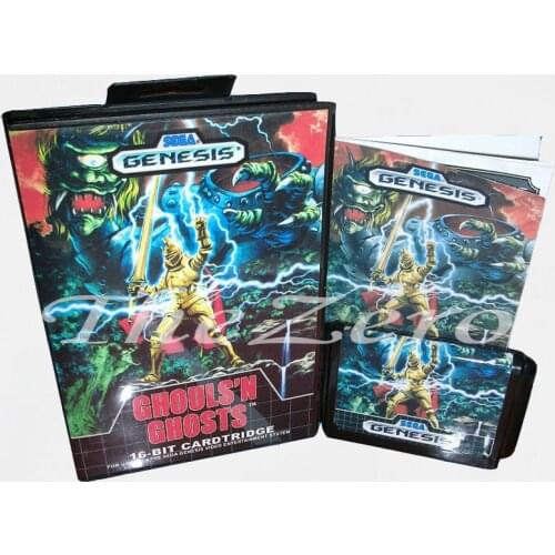 Memory Card Ghouls'n Ghosts With Box and Manual Book for 16 bit Sega Megadrive Video Game Card MD for Genesis mortal